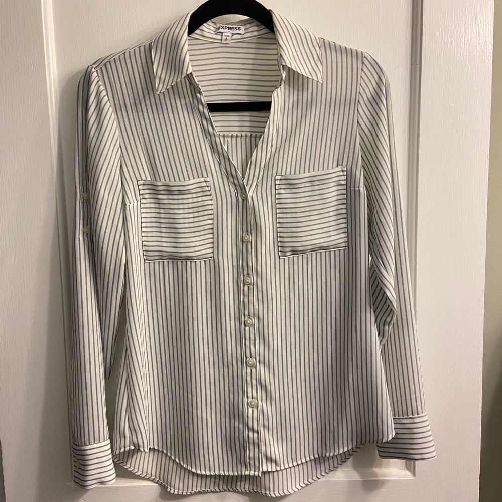 Express Womens Pinstripe Button Down